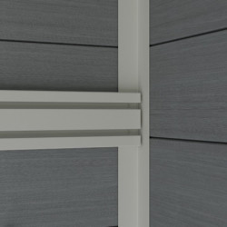 Abri de jardin en bois composite 28mm gris clair 10,71m² PREMIUM - Woodlife Garden