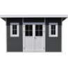 Abri de jardin en bois composite 28mm anthracite 14,90m² PREMIUM toit plat - Woodlife Garden