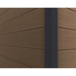 Abri de jardin en bois composite 28mm aspect bois 14,90m² PREMIUM toit plat - Woodlife Garden