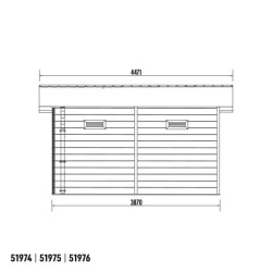 Abri de jardin en bois composite 28mm aspect bois 14,90m² PREMIUM toit plat - Woodlife Garden