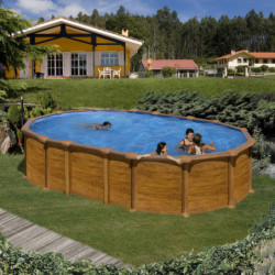 Piscine Amazonia ovale en acier imitation bois 634x399cm sans renforts apparents – Gré