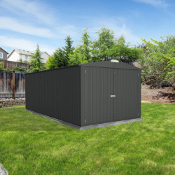 Garage en métal Zincalume - anthracite - double portes Melton XL 17,9m² - Absco