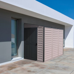 Abri de jardin adossable en PVC gris 2,94m² Sidemate - DURAMAX