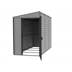 Abri de jardin adossable en PVC gris 2,94m² Sidemate - DURAMAX