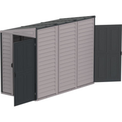 Abri de jardin adossable en PVC gris 2,94m² Sidemate - DURAMAX