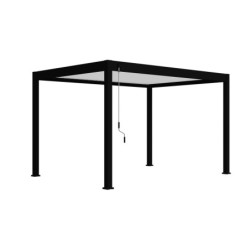 Pergola bioclimatique autoportante en alu noir 3x4m Ombrea