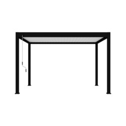 Pergola bioclimatique autoportante en alu noir 3x4m Ombrea