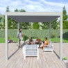 Pergola bioclimatique autoportante en alu gris perle 3x4m Ombrea