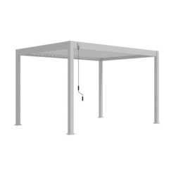 Pergola bioclimatique autoportante en alu gris perle 3x4m Ombrea
