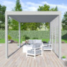 Pergola bioclimatique autoportante en alu gris perle 3x4m Ombrea