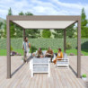 Pergola bioclimatique autoportante en alu taupe 3x4m Ombrea