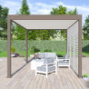 Pergola bioclimatique autoportante en alu taupe 3x4m Ombrea