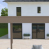 Pergola bioclimatique autoportante en alu taupe 3x4m Ombrea