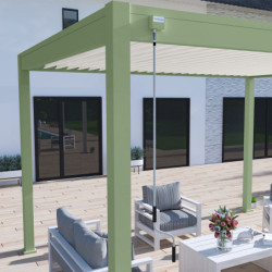 Pergola bioclimatique autoportante en alu vert 3x4m Ombrea
