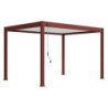Pergola bioclimatique autoportante en alu rouge 3x4m Ombrea