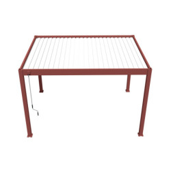 Pergola bioclimatique autoportante en alu rouge 3x4m Ombrea
