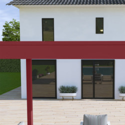 Pergola bioclimatique autoportante en alu rouge 3x4m Ombrea