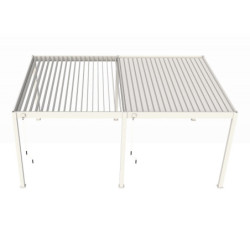 Pergola bioclimatique autoportante en alu blanc 4x6m Ombrea
