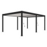 Pergola bioclimatique autoportante en alu anthracite - lames blanches - 4x6m Ombrea