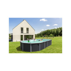 Piscine hors sol ovale OSMOSE 640x395x132cm en acier galvanisé anthracite – Trigano