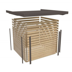 Abri de jardin en bois brut 19mm - coins en acier blanc - 4,45m² Jupiter A – Karibu