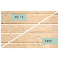 Abri de jardin en bois brut 19mm - coins en acier gris anthracite - 4,45m² Jupiter A – Karibu	