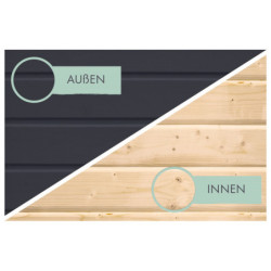 Abri de jardin en bois gris anthracite 19mm - coins en acier blanc - 4,45m² Jupiter C – Karibu