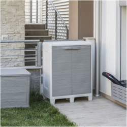 Armoire basse de jardin en résine - Gris - Woody's XL - Toomax