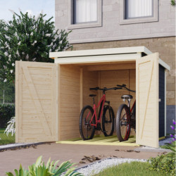 Abri à vélos en bois gris terre 3,4m² - pour 3 vélos - Karibu