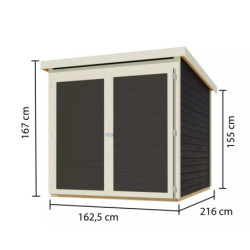 Abri à vélos en bois gris terre 3,4m² - pour 3 vélos - Karibu