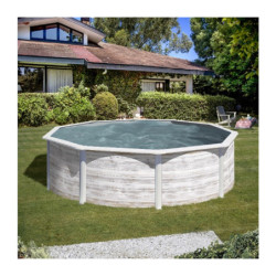 Piscine hors sol Finlande ronde en acier aspect nordique Ø480xH122cm – Gré