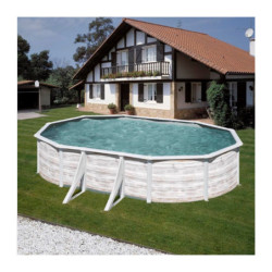 Piscine hors sol Finlande ovale en acier aspect nordique 634x399cm – Gré