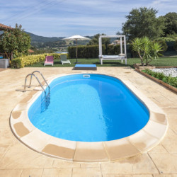 Piscine enterrée Madagascar ovale en acier 800x400xH150cm – Gré