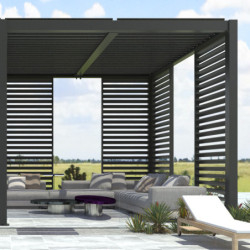 Panneau à ventelles fixes - 123cm - anthracite - X-METAL