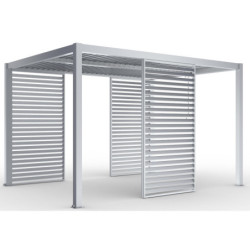 Panneau à ventelles fixes - 123cm - gris clair - X-METAL