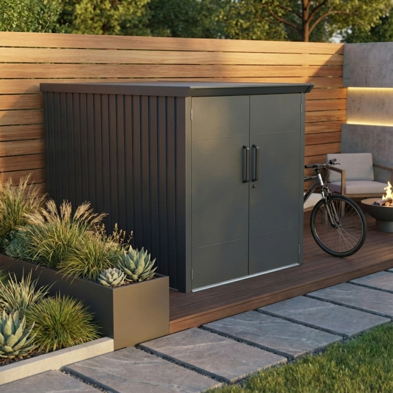 Abri pour 3 vélos en métal anthracite Kosto 2,74m² - X-METAL