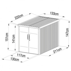 Abri pour 3 vélos en métal anthracite Kosto 2,74m² - X-METAL