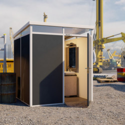 Abri de jardin modulaire isolé 2x2m anthracite et blanc - plancher inclus - Everbox