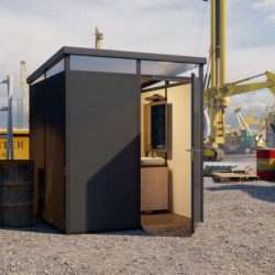 Abri de jardin modulaire isolé 2x2m anthracite et noir - plancher inclus - Everbox