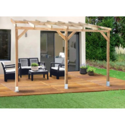 Toit de terrasse bois massif traité autoclave 300x300cm - Chalet et Jardin