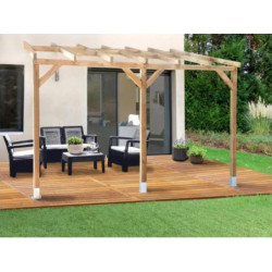 Toit de terrasse bois massif traité autoclave 300x490cm - Chalet et Jardin