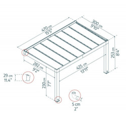 Pergola adossée Helsinki 300x470cm - Canopia by Palram