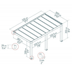 Pergola adossée Helsinki 300x535cm - Canopia by Palram