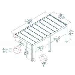Pergola adossée Helsinki 300x600cm - Canopia by Palram