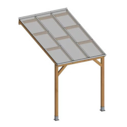 Toit de terrasse 300x200cm en bois et polycarbonate Couv’Terrasse® - Chalet et Jardin