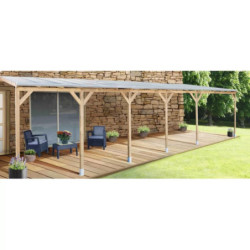 Toit de terrasse bois massif traité autoclave 300x1040cm - avec toit - Chalet et Jardin