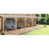 Toit de terrasse bois massif traité autoclave 300x1040cm - avec toit - Chalet et Jardin