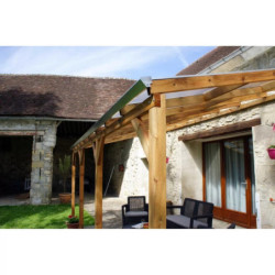 Toit de terrasse bois massif traité autoclave 300x1040cm - avec toit - Chalet et Jardin