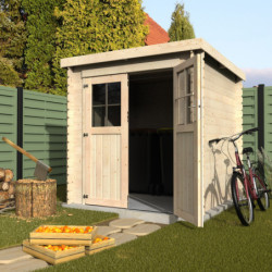 Abri de jardin Méo 3,92m² en bois massif 19mm avec double porte – Décor et Jardin