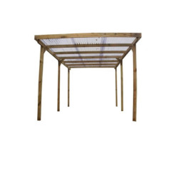 Carport en bois massif traité autoclave 15m² - Imperia - toiture pvc ondule
